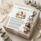 "En lille Jesus til dig" - Trøstende nøglering og digtkort gaveæske 🌟🙏