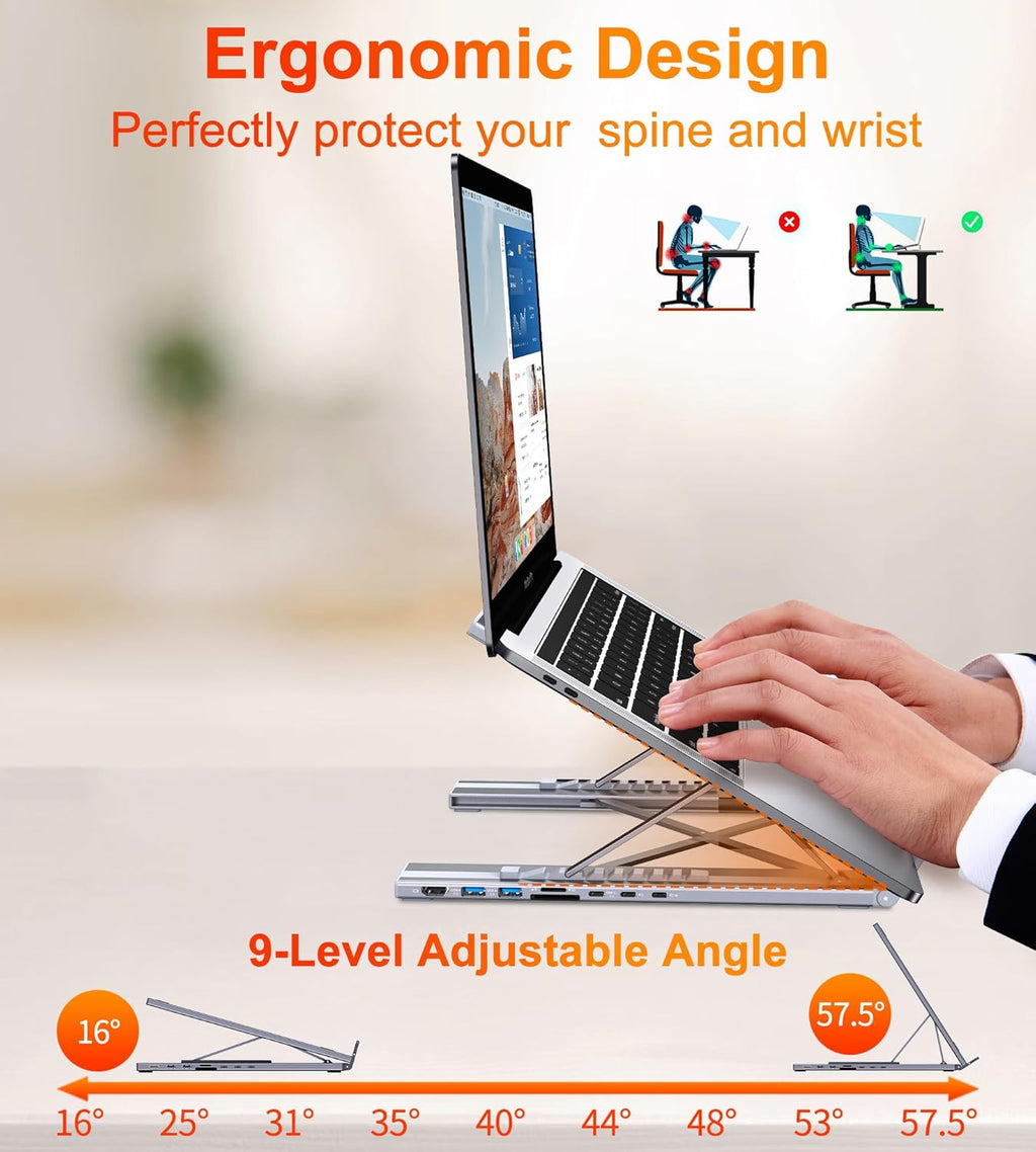 USB C Laptopstander med Dockingstation