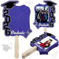 🎓Class of 2026 Graduation Fan Set (24 Pack) — Double-Sided Photo Props with Handles