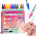 Neglekunst Marker Sæt (12/24 Farver) – Vandfaste DIY Neglepenne med Præcisionsspidser til Nemt Negledesign