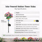 🌸✨ EverGlow Mindesmærkehave Blomsterlys – Med ultrarealistiske kunstige kronblade, solcelledrevet og vejrbestandig🏡🌪️