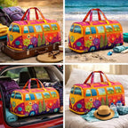 Unisex Boho Vatteret Weekender Rejsetaske, Let & Komfortabel, Hippie Design