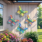 🦋4 stk. Sommerfugle Metal Vægdekoration, Udendørs Hængende Vægkunst Skulpturer Dekoration