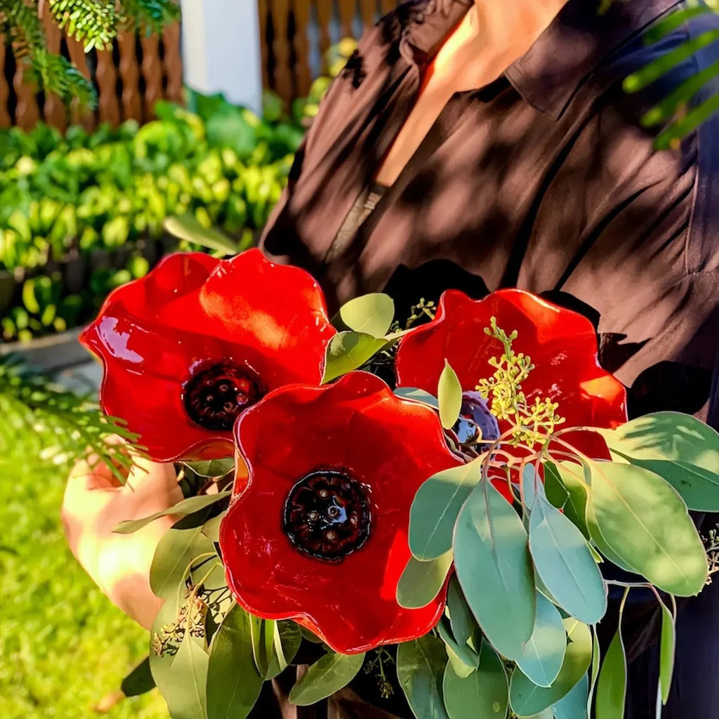 Håndlavet metalblomst til haven🐦