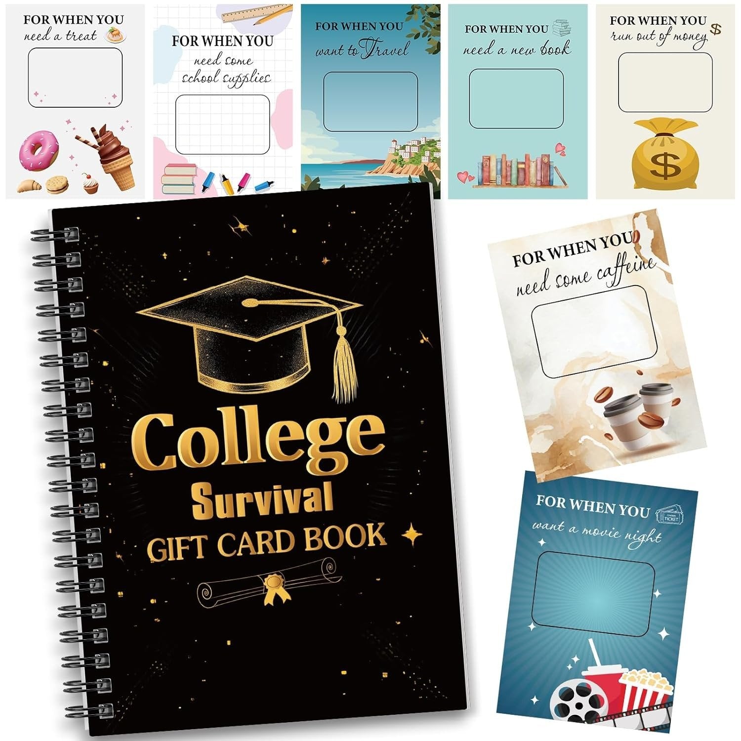 🎓📚 Overlevelsesgavekortbog til College 🎁Overraskelser på hver side📚Hardcover & Durability Line