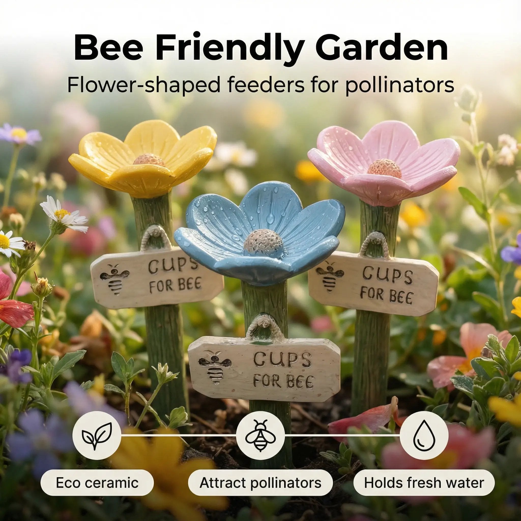 🐝Blomsterformet bidrikkestation💧