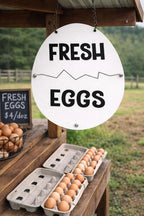 🥚Färska Ägg i Plåt - Rustik Lantlig Inredning för Hönshus & Marknad🏠🐔