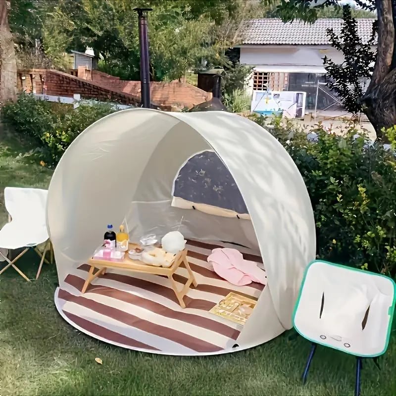 🌞 ⛺ UV-beskyttende pop-up strandtelt