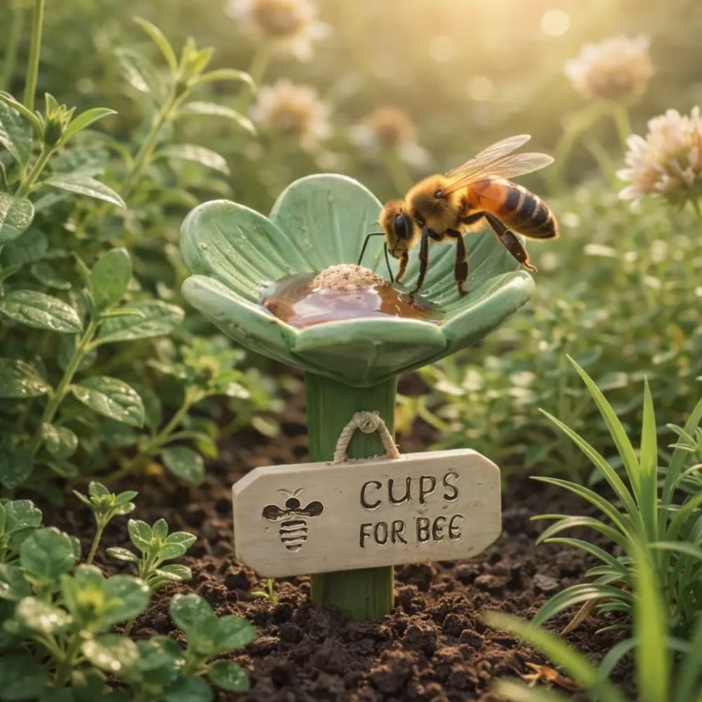 🐝Blomsterformet bidrikkestation💧