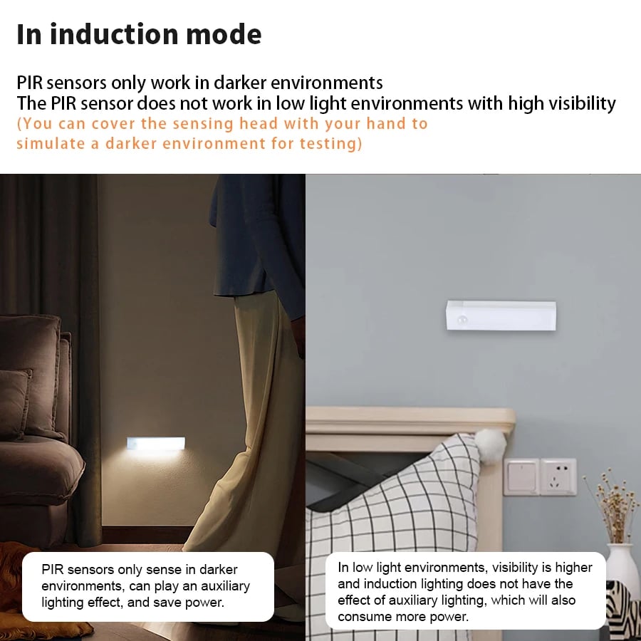 💡Selvklæbende Smarte Sensor Magnetiske Genopladelige LED-lys