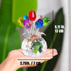 🎁 Mors Dag Udsalg ❤️ Krystal Farverig Rose Blomst Samlefigur med Vase