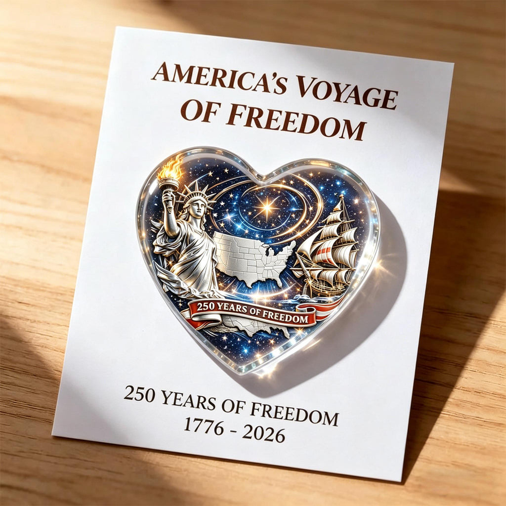 🇩🇰 Amerikas Rejse for Frihed 250-års Jubilæums Hjerte Souvenir
