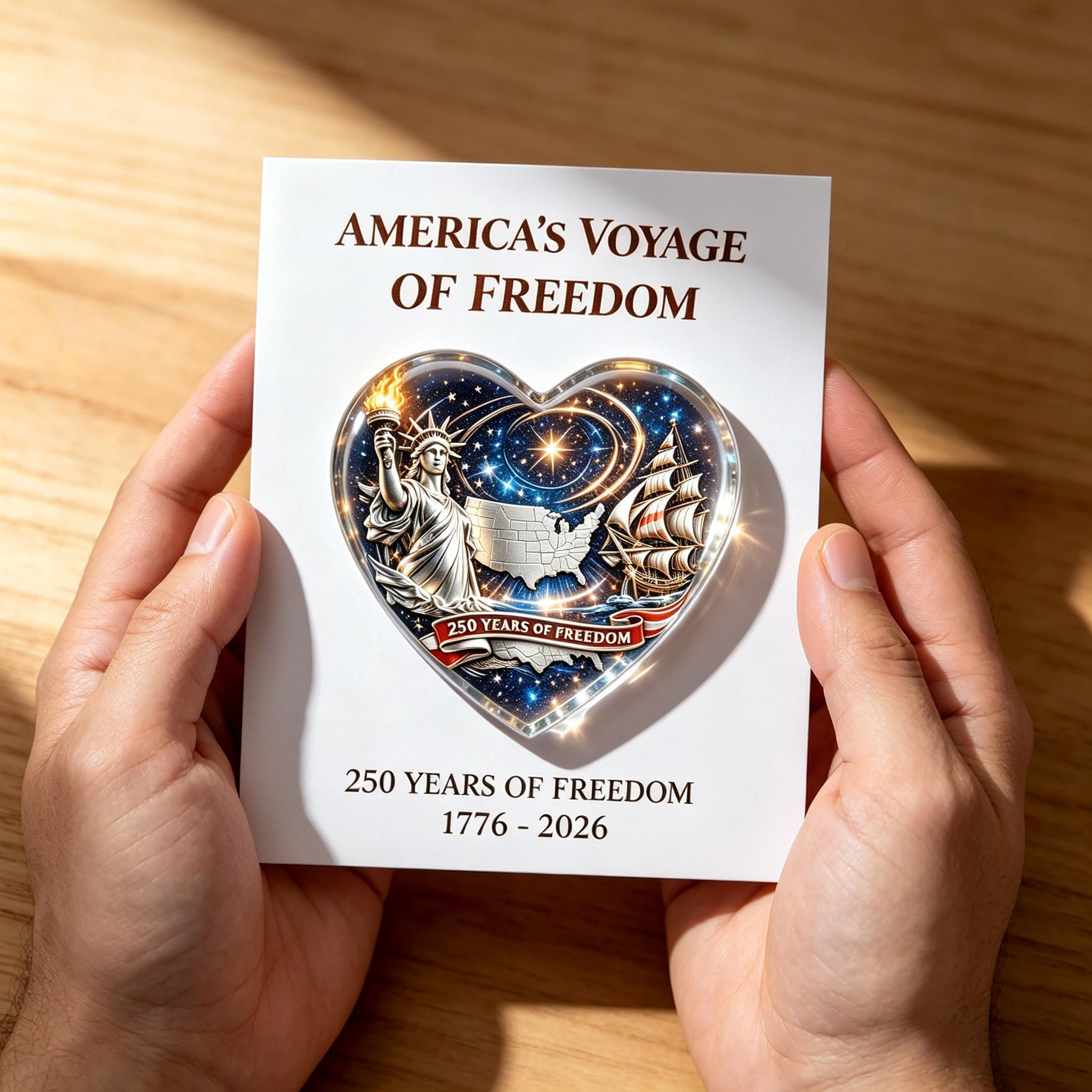 🇩🇰 Amerikas Rejse for Frihed 250-års Jubilæums Hjerte Souvenir