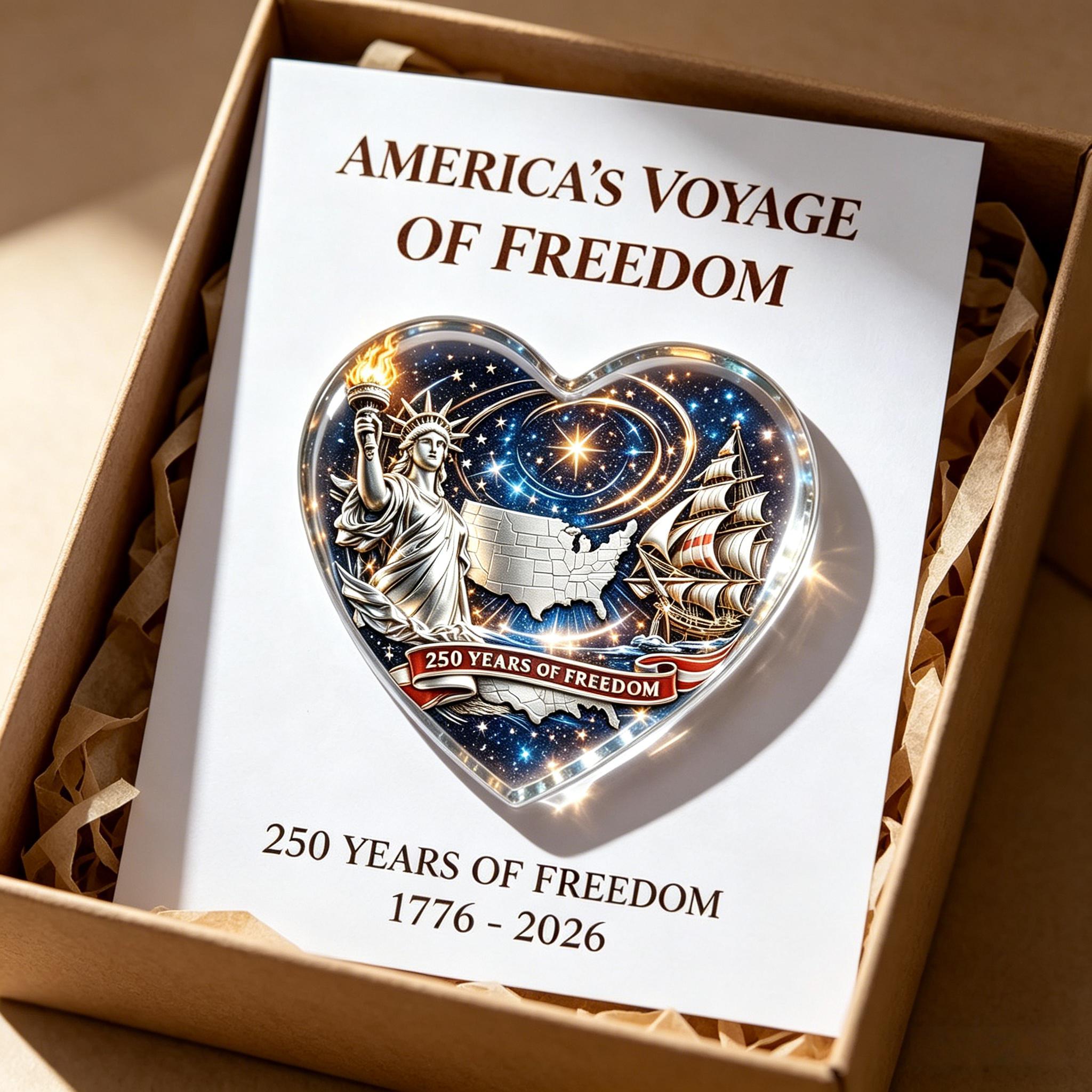 🇩🇰 Amerikas Rejse for Frihed 250-års Jubilæums Hjerte Souvenir
