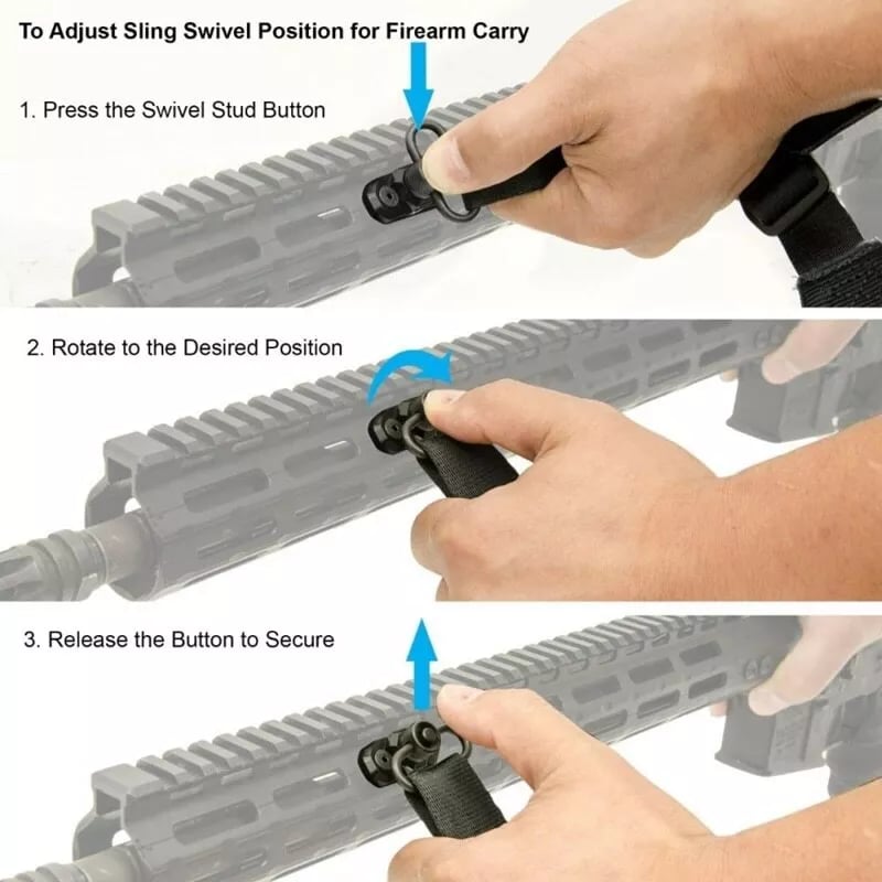 Taktisk single point-bungee-rem med M-LOK QD-beslag
