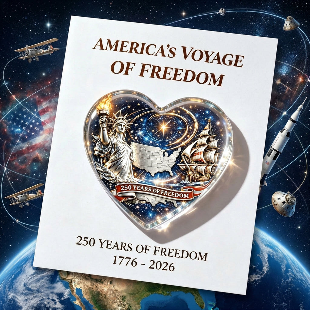 🇩🇰 Amerikas Rejse for Frihed 250-års Jubilæums Hjerte Souvenir