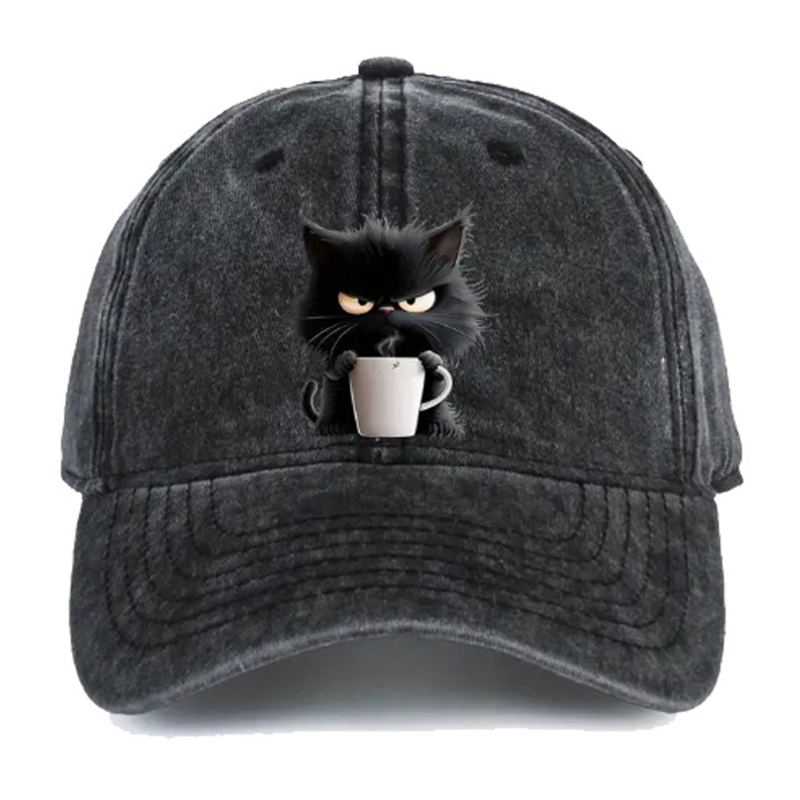 🐱Sød sort kat vintage baseballkasket