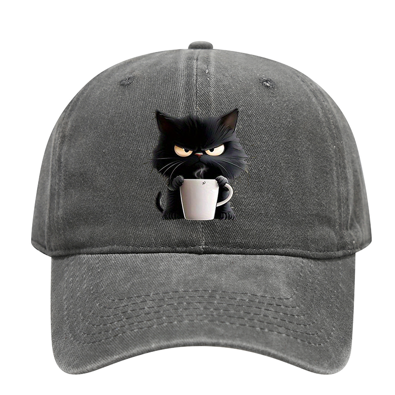 🐱Sød sort kat vintage baseballkasket