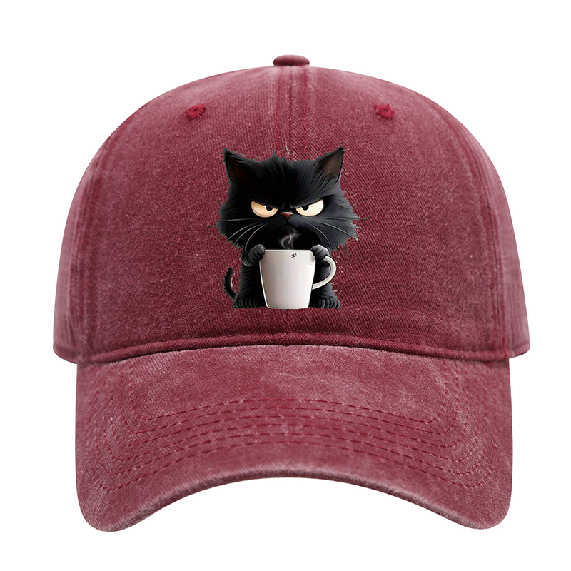 🐱Sød sort kat vintage baseballkasket