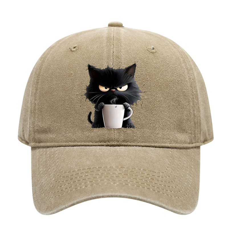 🐱Sød sort kat vintage baseballkasket