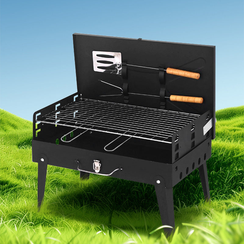 Portabel hopfällbar kolgrill – Flera storlekar för trädgård, strand och camping