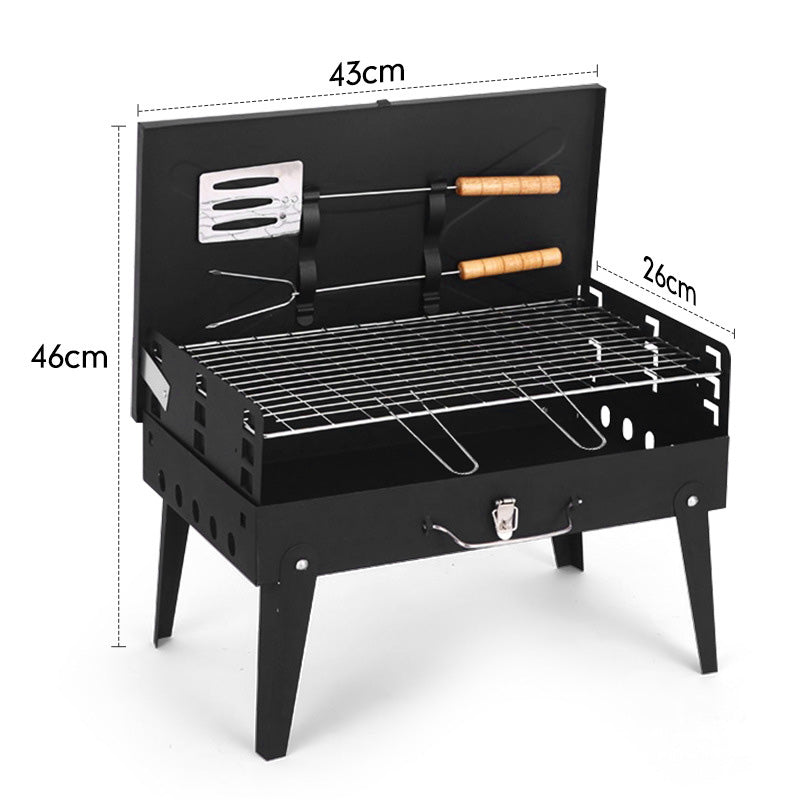 Portabel hopfällbar kolgrill – Flera storlekar för trädgård, strand och camping
